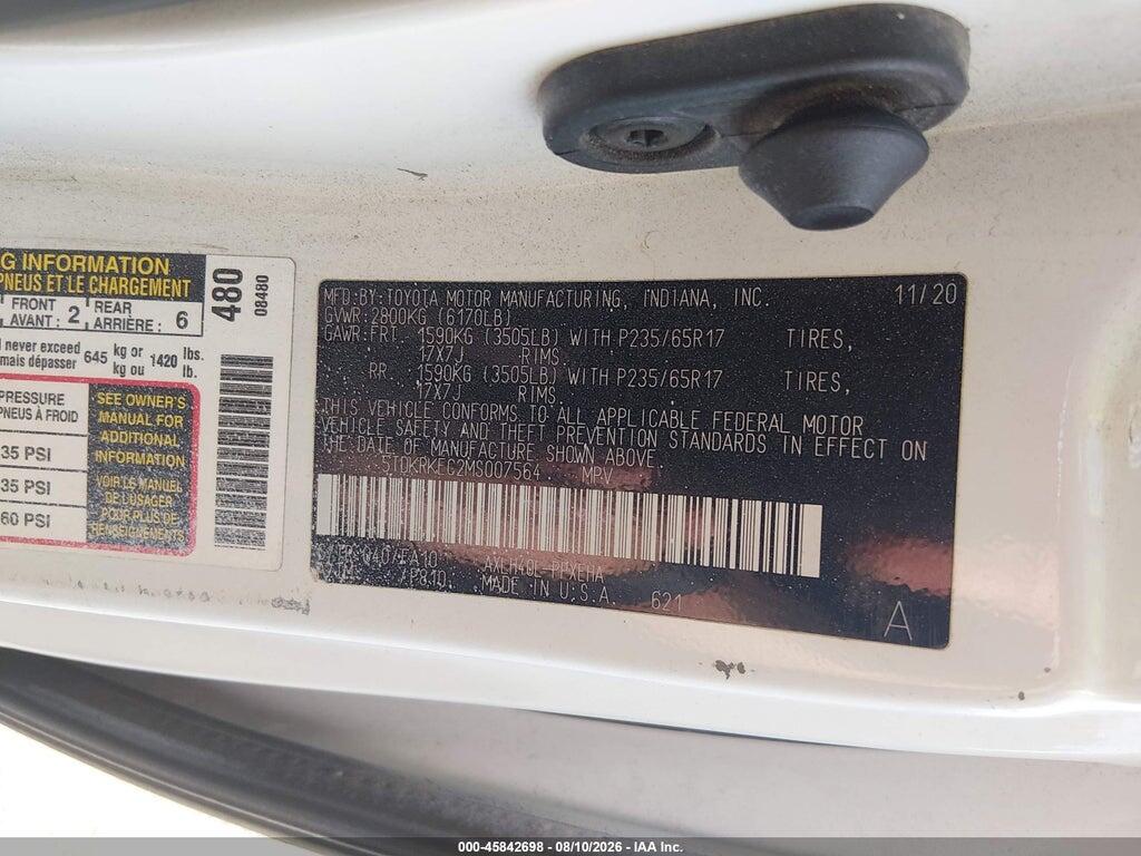 5TDKRKEC2MS007564 2021 TOYOTA SIENNA photo no. 9