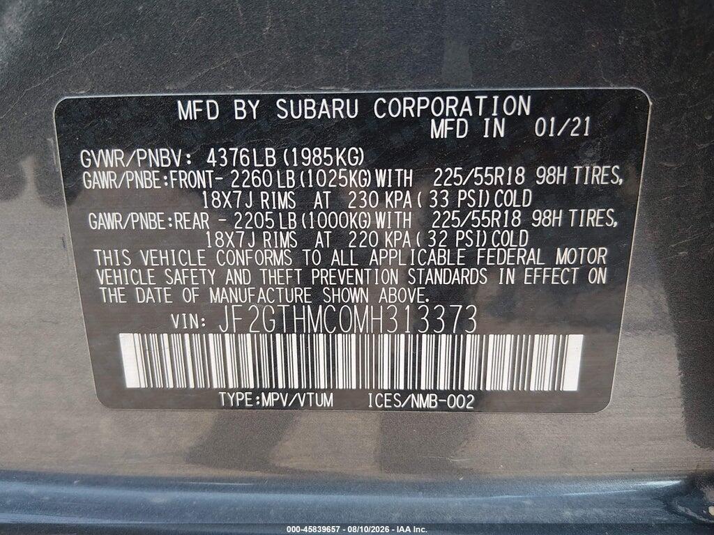 JF2GTHMC0MH313373 2021 SUBARU CROSSTREK photo no. 9