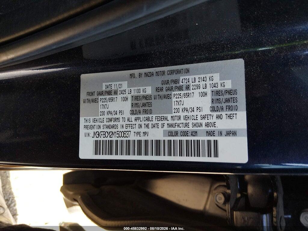 JM3KFBCM2M1500637 2021 MAZDA CX-5 photo no. 9