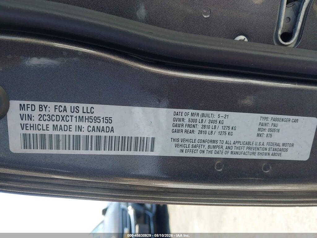 2C3CDXCT1MH595155 2021 DODGE CHARGER photo no. 9