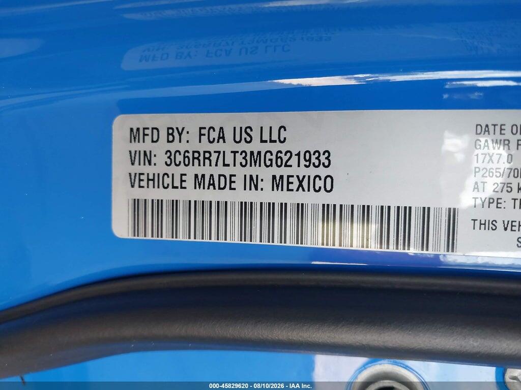 3C6RR7LT3MG621933 2021 RAM 1500 CLASSIC photo no. 9