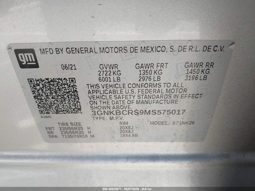 3GNKBCRS9MS575017 2021 CHEVROLET BLAZER photo no. 9
