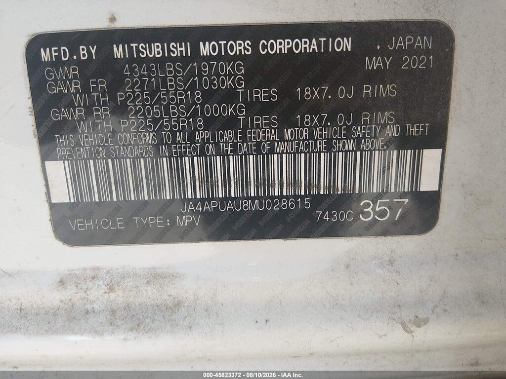 JA4APUAU8MU028615 2021 MITSUBISHI OUTLANDER SPORT photo no. 9