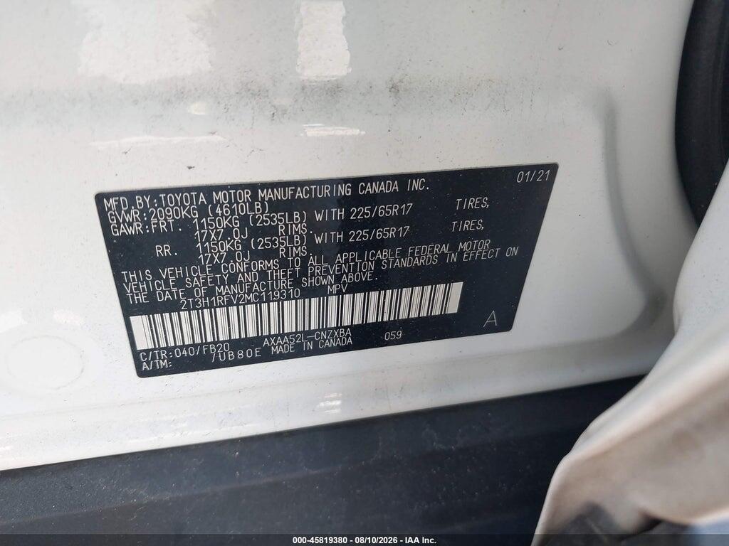 2T3H1RFV2MC119310 2021 TOYOTA RAV4 photo no. 9