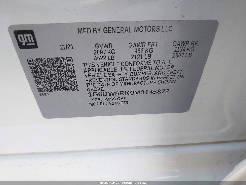 1G6DW5RK9M0145872 2021 CADILLAC CT5 photo no. 9