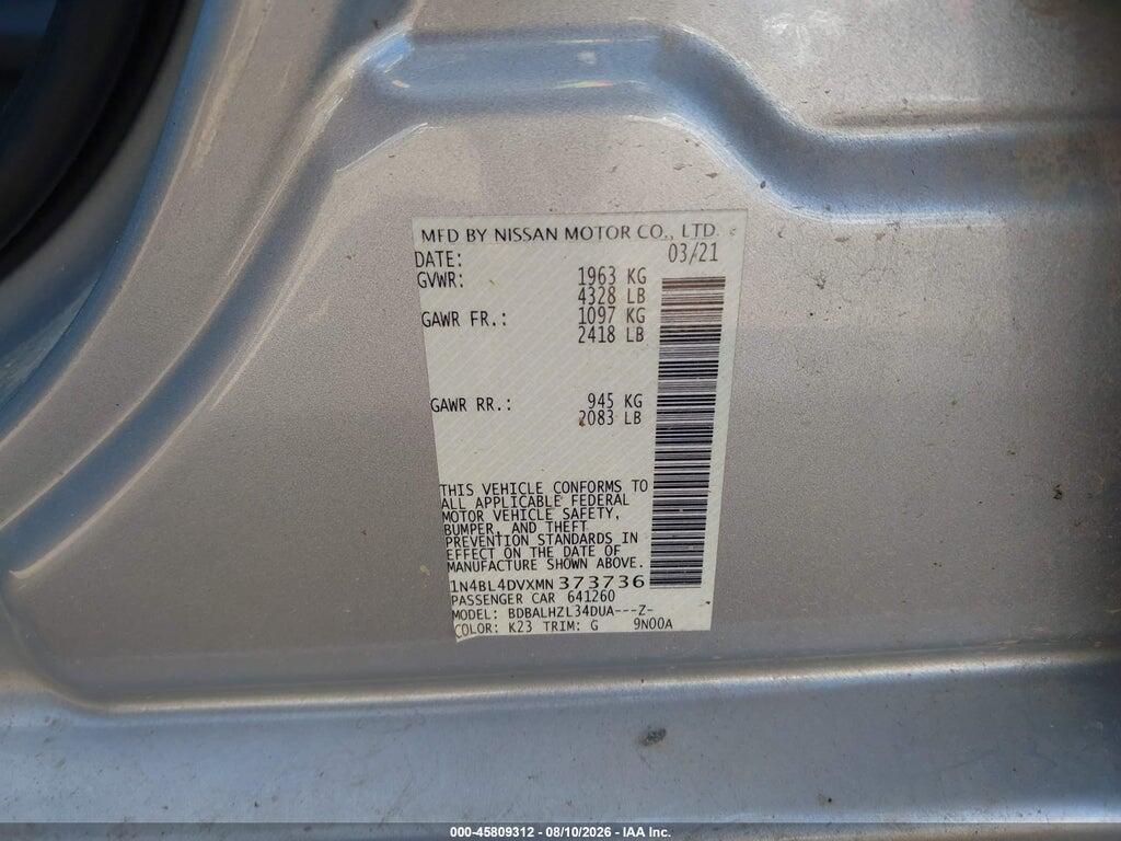 1N4BL4DVXMN373736 2021 NISSAN ALTIMA photo no. 9