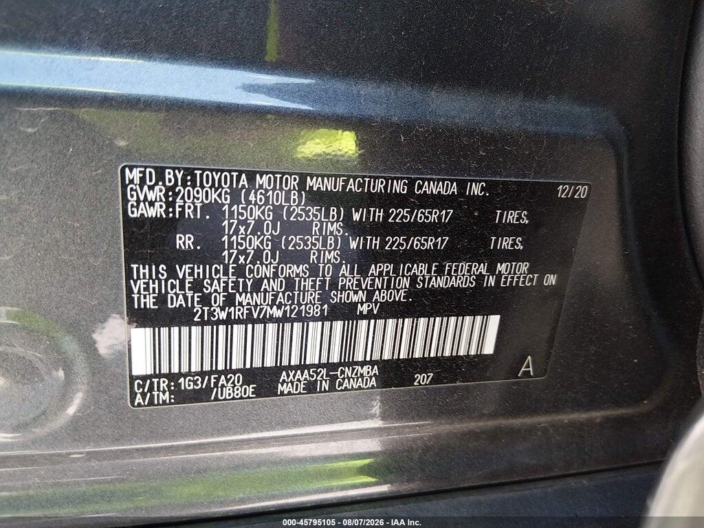 2T3W1RFV7MW121981 2021 TOYOTA RAV4 photo no. 9