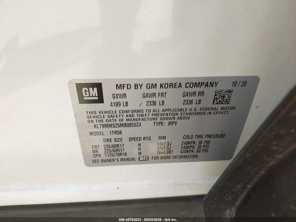 KL79MMS25MB085524 2021 CHEVROLET TRAILBLAZER photo no. 9