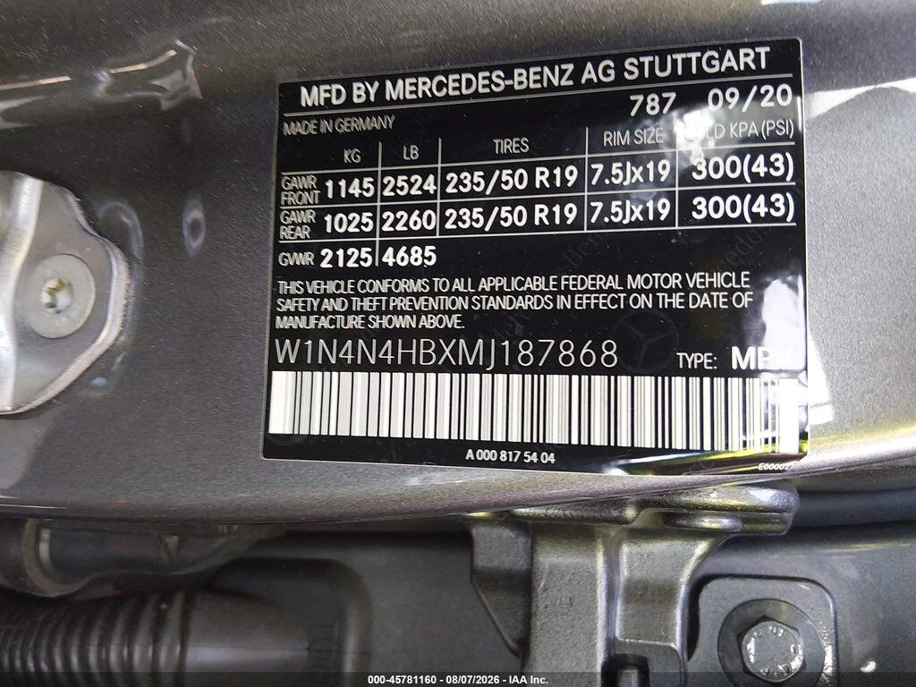 W1N4N4HBXMJ187868 2021 MERCEDES-BENZ GLA 250 photo no. 9