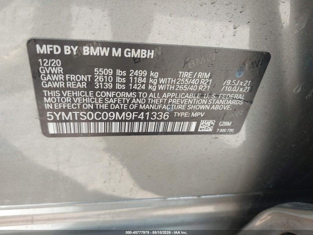 5YMTS0C09M9F41336 2021 BMW X3 M photo no. 9
