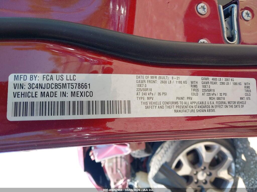 3C4NJDCB5MT578661 2021 JEEP COMPASS photo no. 9