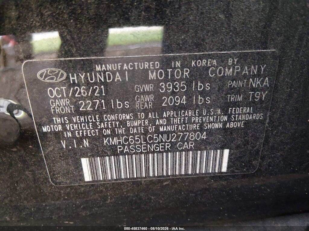 KMHC65LC5NU277804 2022 HYUNDAI IONIQ HYBRID photo no. 9