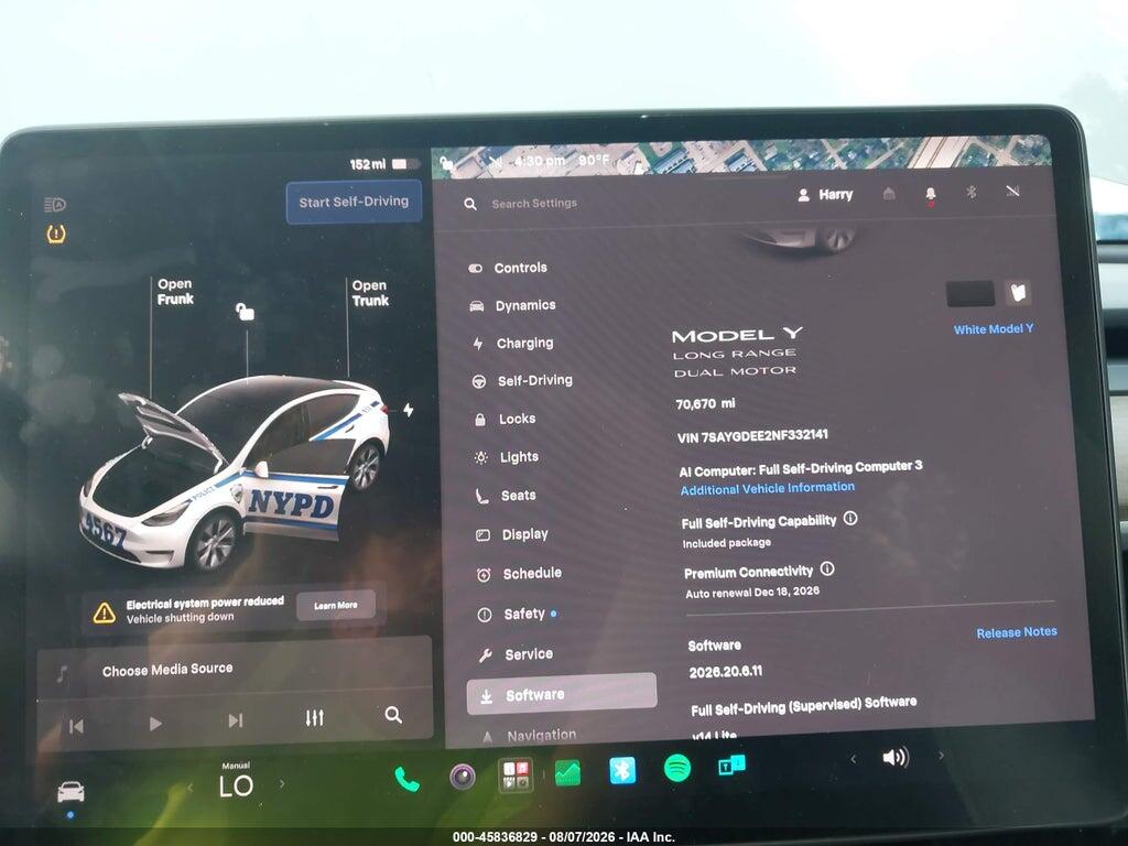 7SAYGDEE2NF332141 2022 TESLA MODEL Y photo no. 7