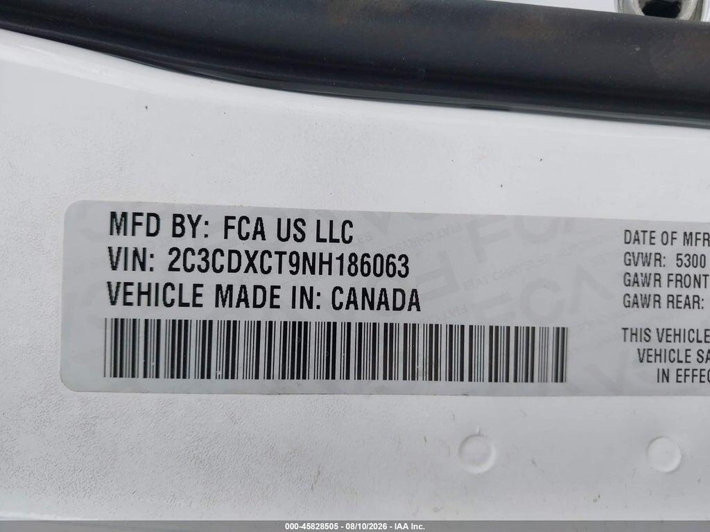 2C3CDXCT9NH186063 2022 DODGE CHARGER photo no. 9
