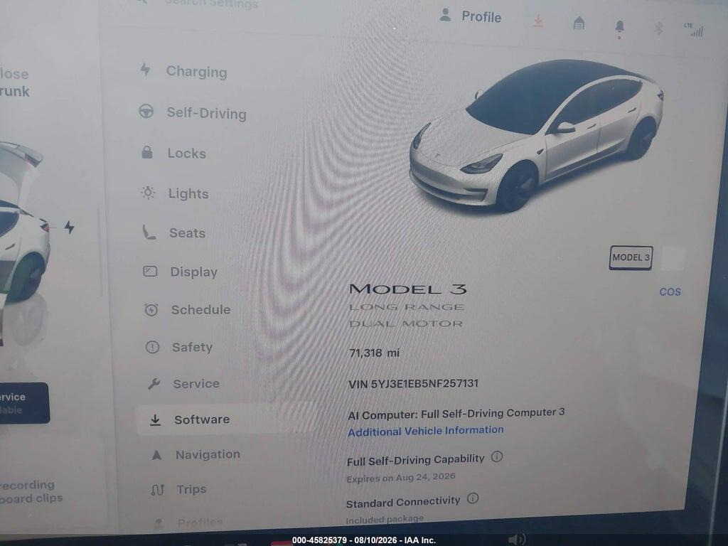 5YJ3E1EB5NF257131 2022 TESLA MODEL 3 photo no. 7