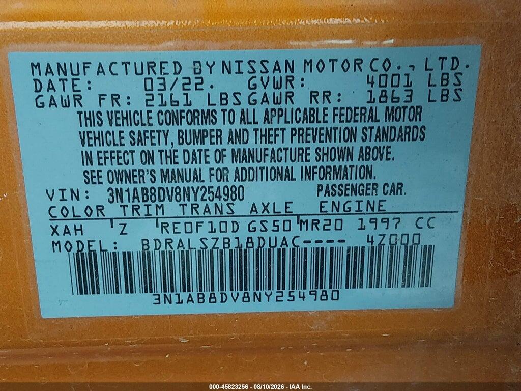3N1AB8DV8NY254980 2022 NISSAN SENTRA photo no. 9