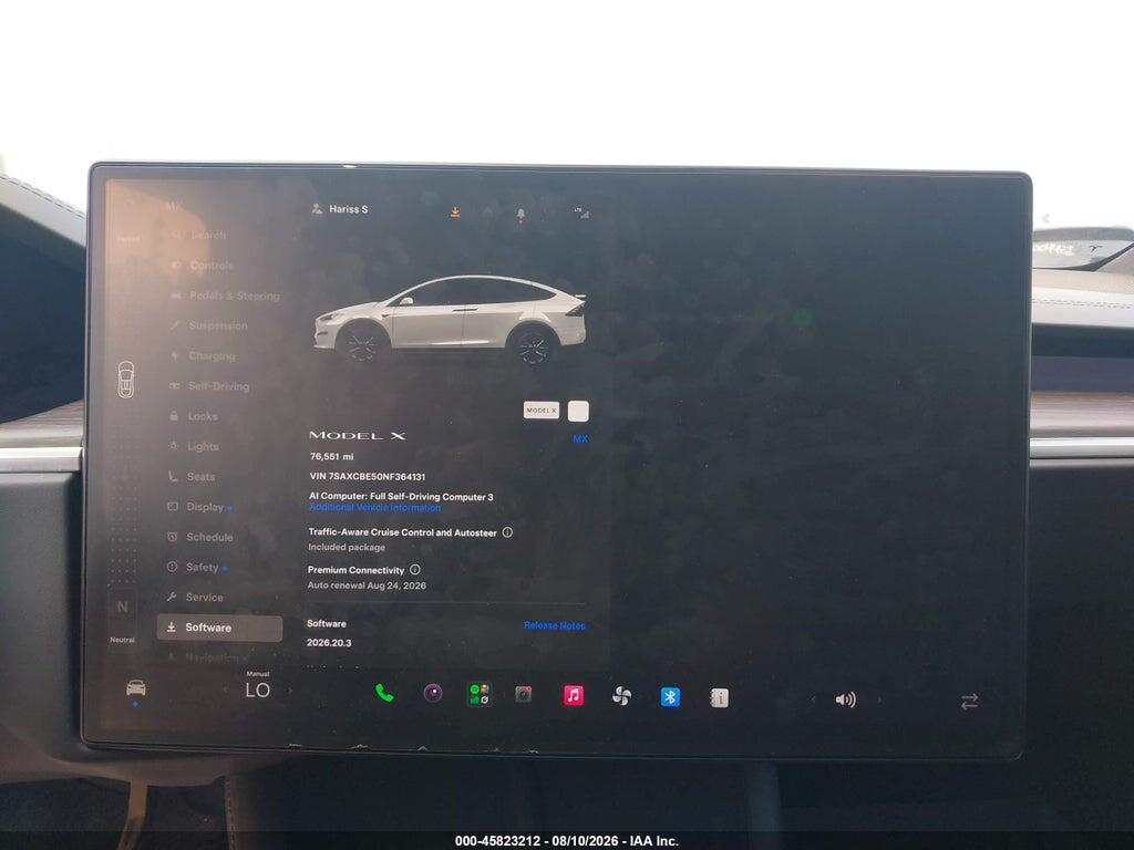 7SAXCBE50NF364131 2022 TESLA MODEL X photo no. 7