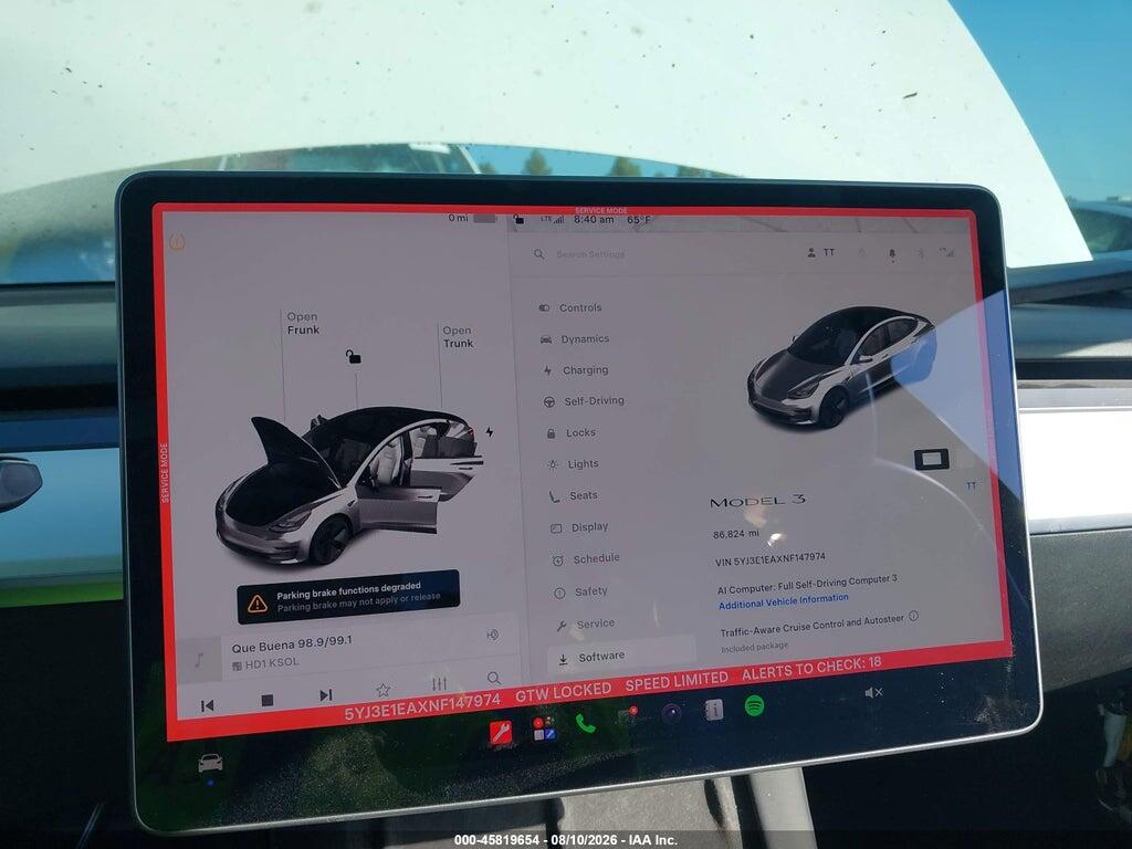 5YJ3E1EAXNF147974 2022 TESLA MODEL 3 photo no. 7