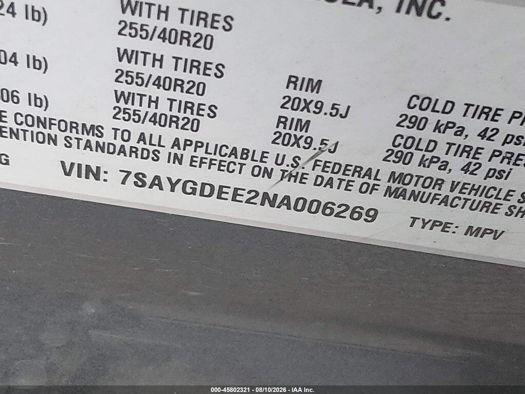 7SAYGDEE2NA006269 2022 TESLA MODEL Y photo no. 9