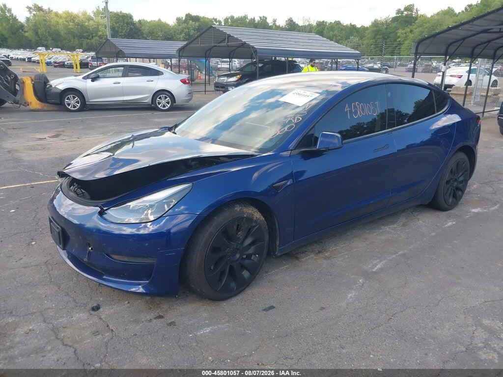 5YJ3E1EA2NF185229 2022 TESLA MODEL 3 photo no. 2