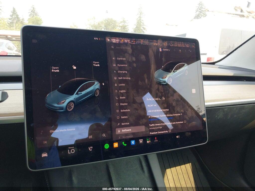 5YJ3E1EA0NF190784 2022 TESLA MODEL 3 photo no. 7