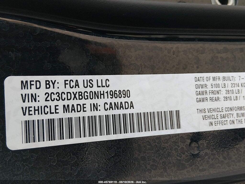 2C3CDXBG0NH196890 2022 DODGE CHARGER photo no. 9