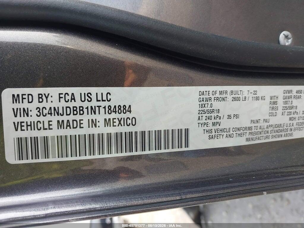 3C4NJDBB1NT184884 2022 JEEP COMPASS photo no. 9