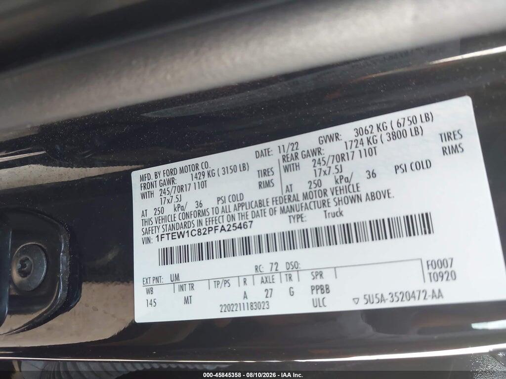 1FTEW1C82PFA25467 2023 FORD F-150 photo no. 9