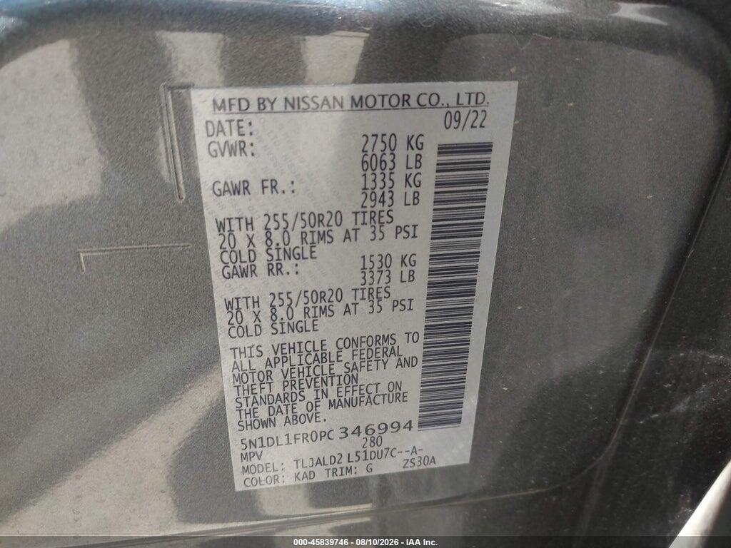 5N1DL1FR0PC346994 2023 INFINITI QX60 photo no. 9