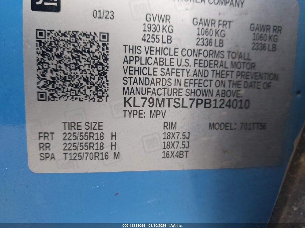 KL79MTSL7PB124010 2023 CHEVROLET TRAILBLAZER photo no. 9