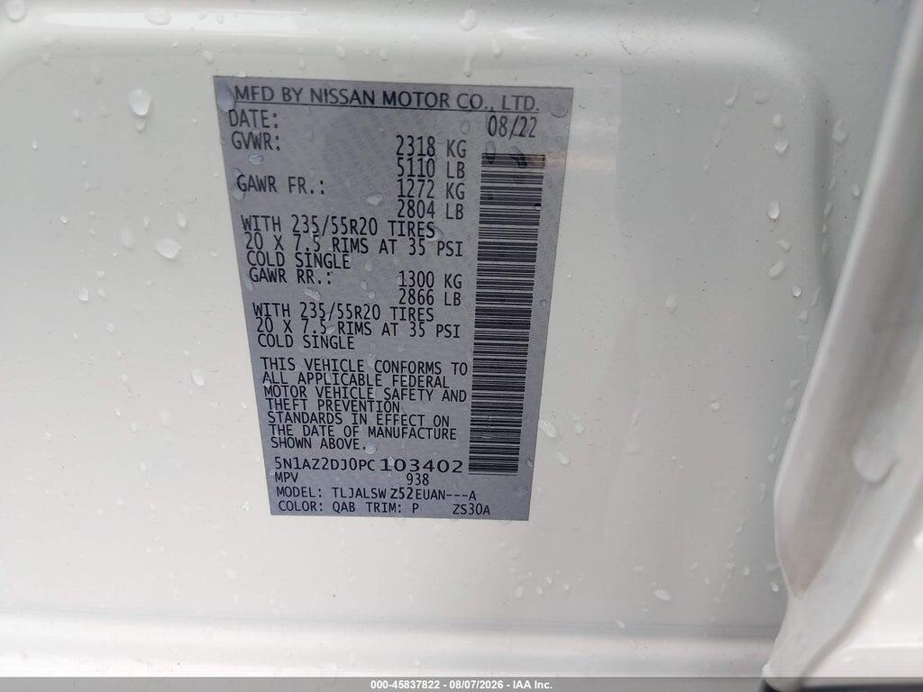 5N1AZ2DJ0PC103402 2023 NISSAN MURANO photo no. 9