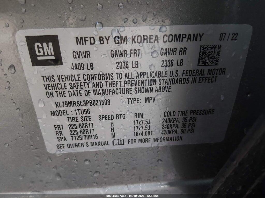 KL79MRSL3PB021508 2023 CHEVROLET TRAILBLAZER photo no. 9