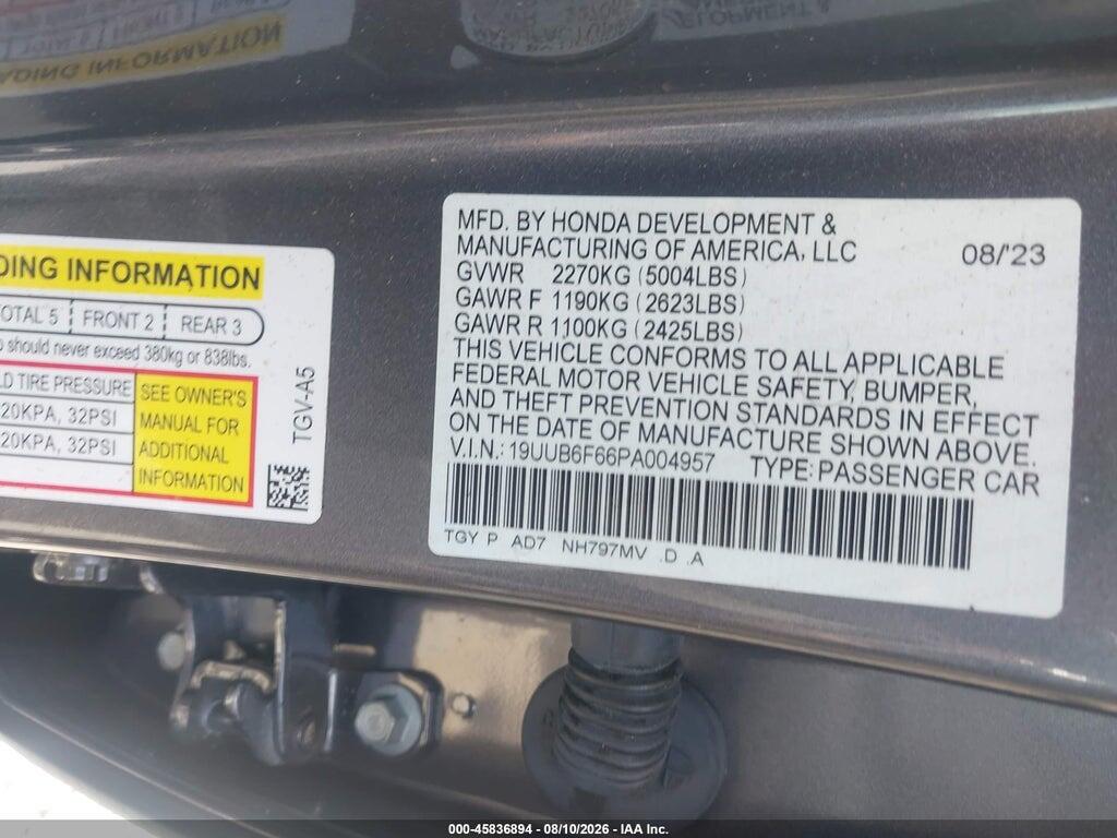 19UUB6F66PA004957 2023 ACURA TLX photo no. 9
