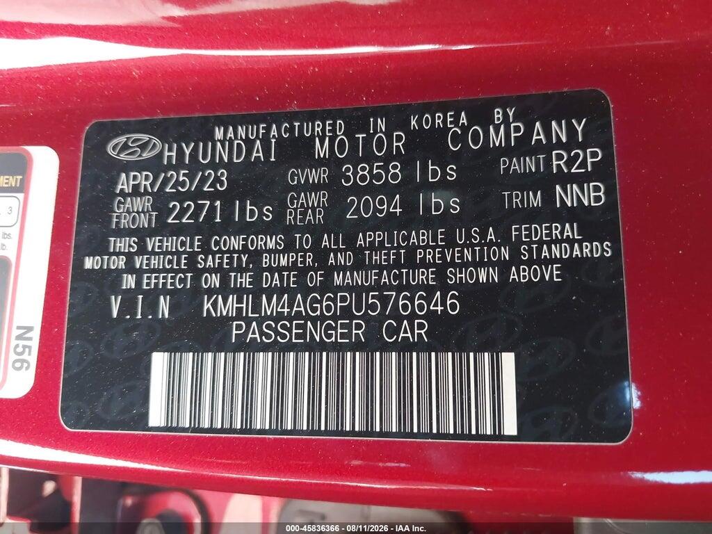 KMHLM4AG6PU576646 2023 HYUNDAI ELANTRA photo no. 9