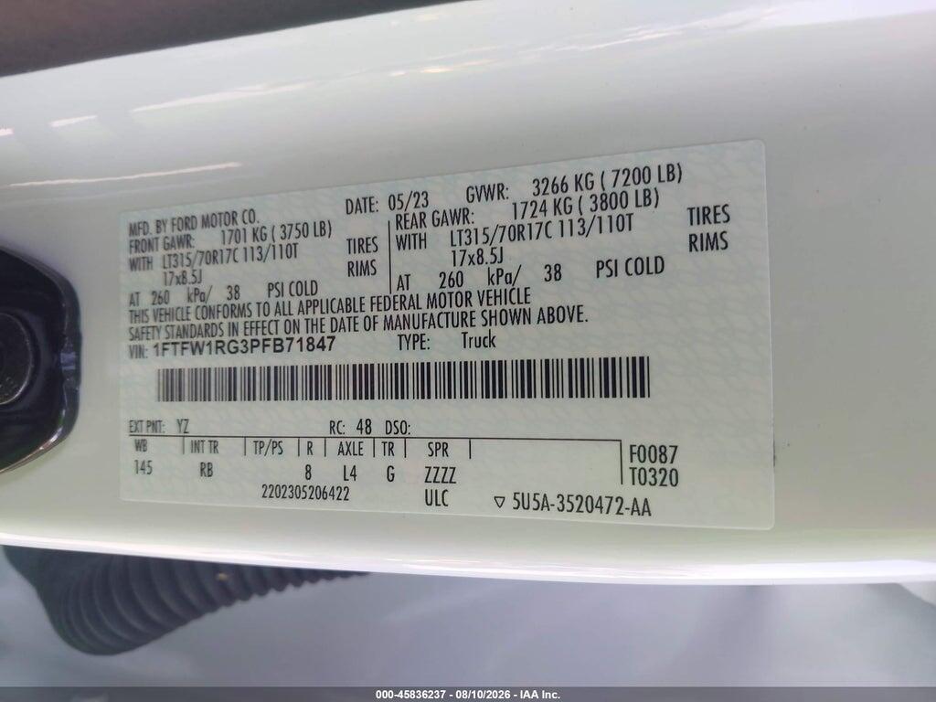 1FTFW1RG3PFB71847 2023 FORD F-150 photo no. 9