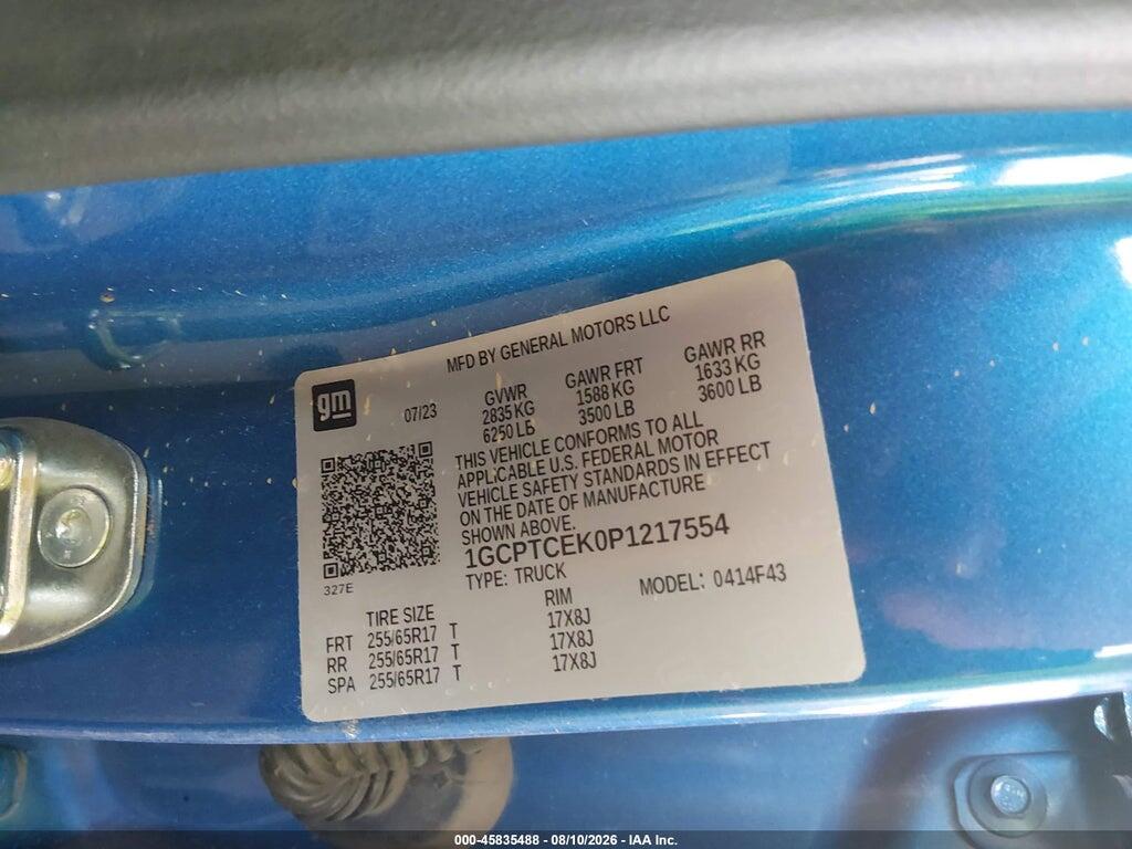 1GCPTCEK0P1217554 2023 CHEVROLET COLORADO photo no. 9
