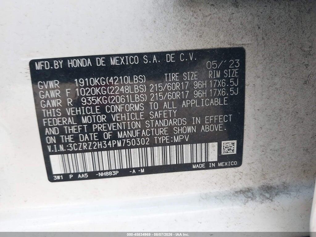 3CZRZ2H34PM750302 2023 HONDA HR-V photo no. 9