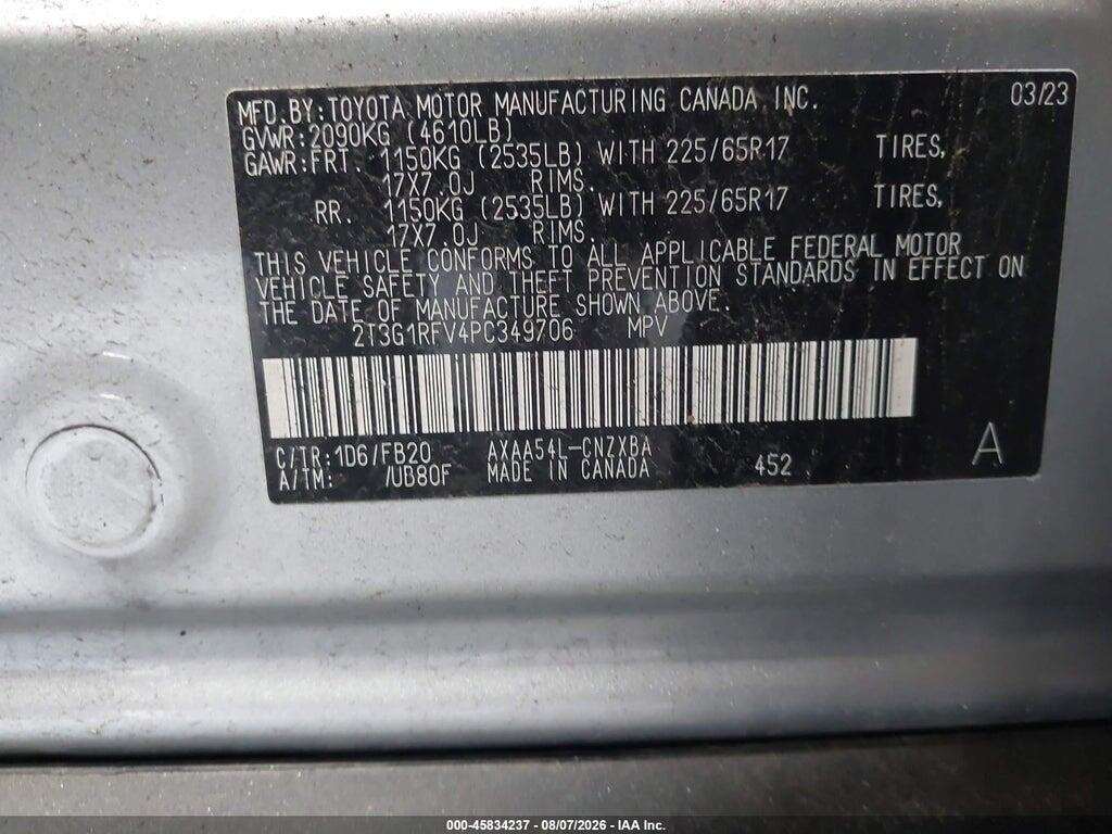 2T3G1RFV4PC349706 2023 TOYOTA RAV4 photo no. 9