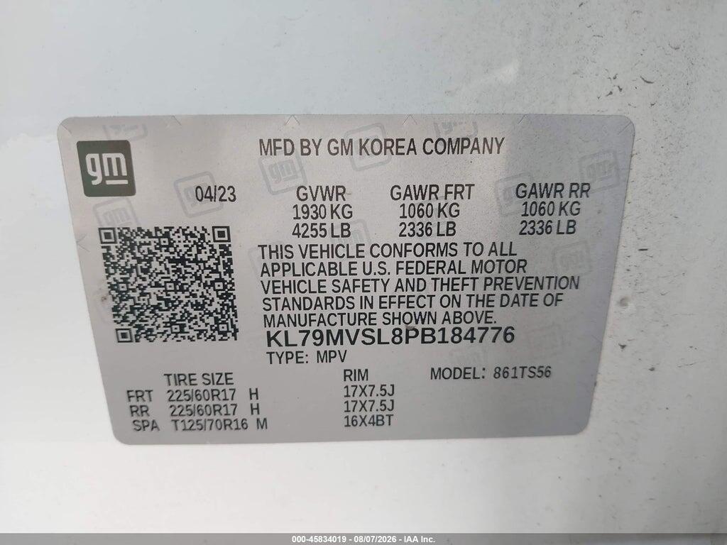 KL79MVSL8PB184776 2023 CHEVROLET TRAILBLAZER photo no. 9