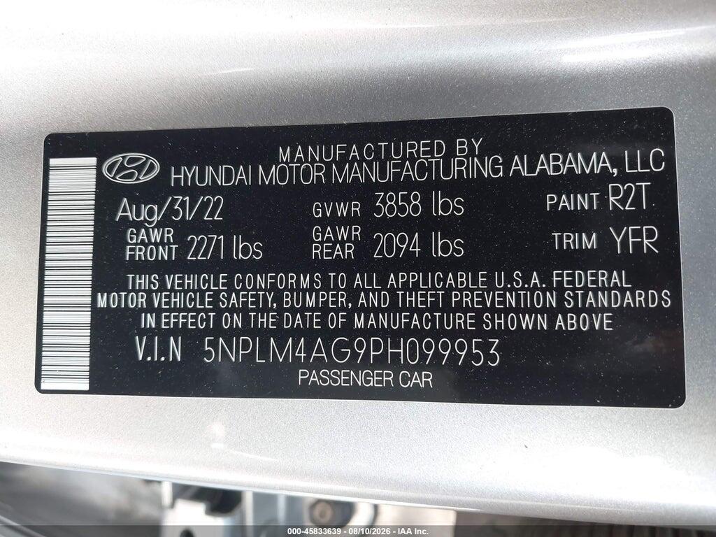 5NPLM4AG9PH099953 2023 HYUNDAI ELANTRA photo no. 9