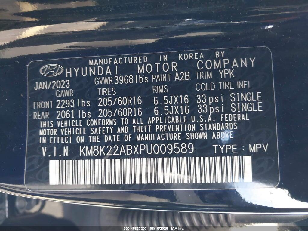 KM8K22ABXPU009589 2023 HYUNDAI KONA photo no. 9