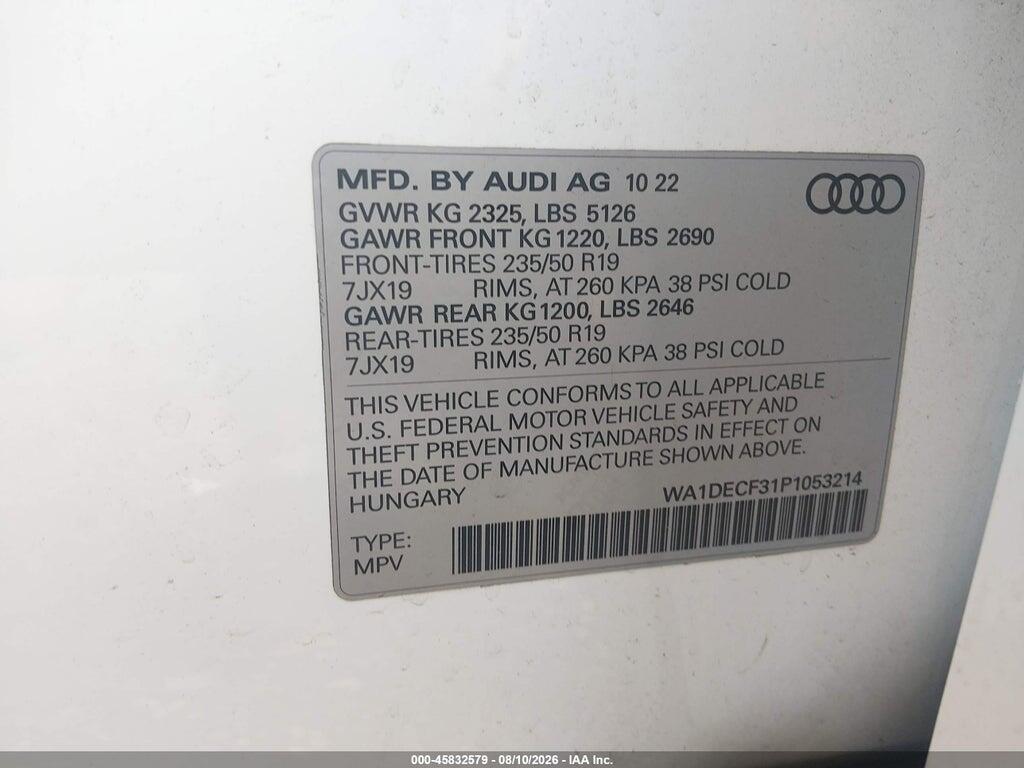 WA1DECF31P1053214 2023 AUDI Q3 photo no. 9