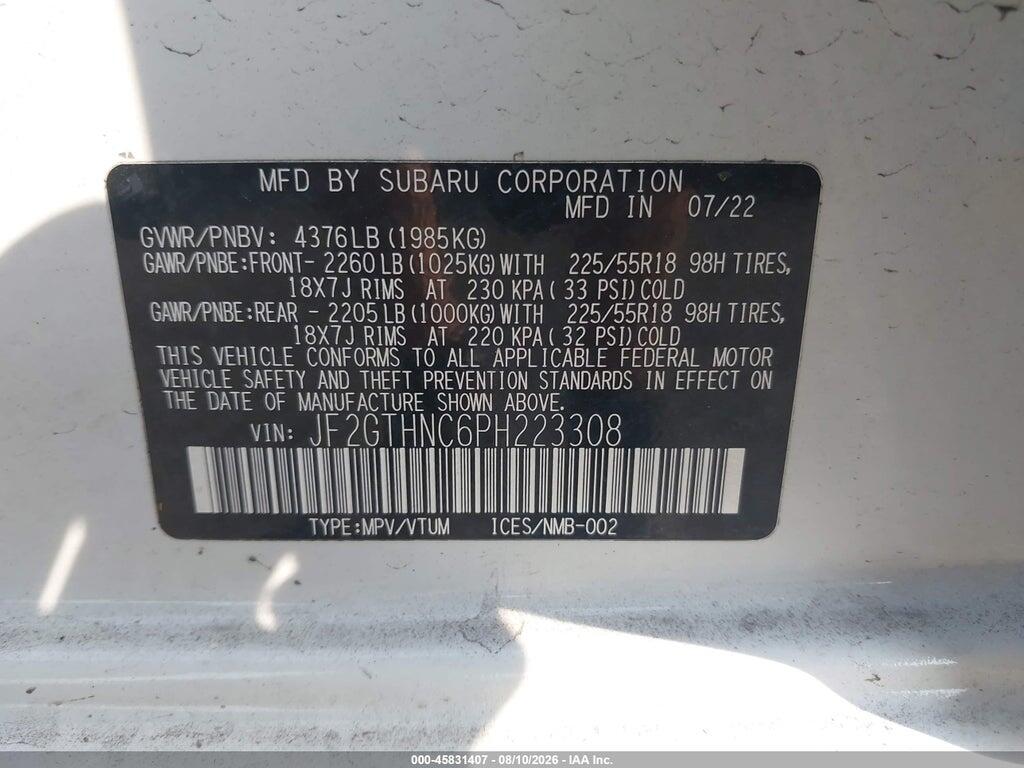 JF2GTHNC6PH223308 2023 SUBARU CROSSTREK photo no. 9