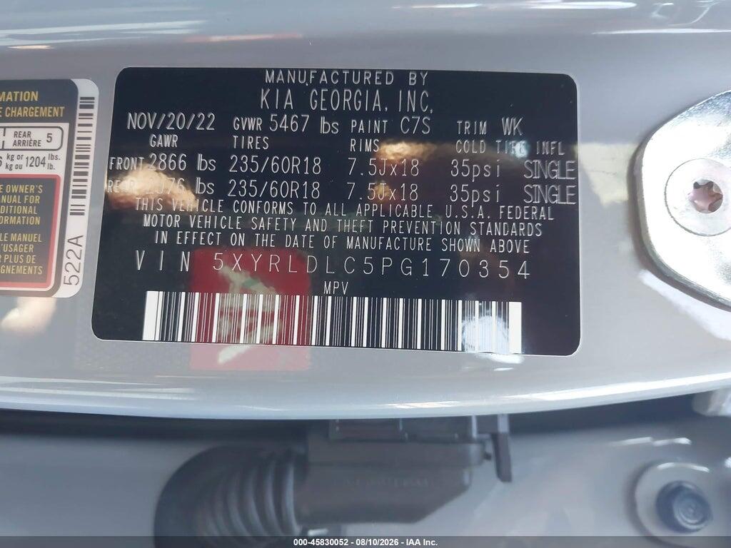 5XYRLDLC5PG170354 2023 KIA SORENTO photo no. 9