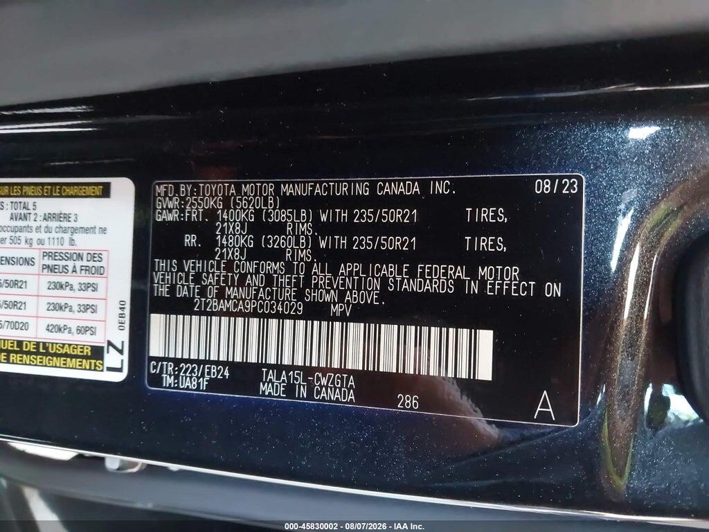 2T2BAMCA9PC034029 2023 LEXUS RX 350 photo no. 9