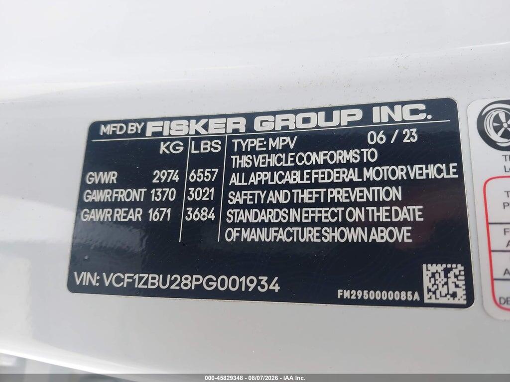 VCF1ZBU28PG001934 2023 FISKER OCEAN photo no. 9