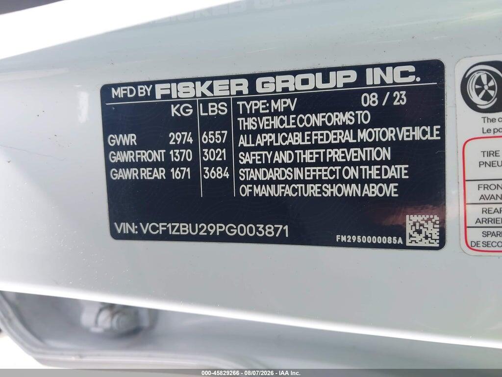 VCF1ZBU29PG003871 2023 FISKER OCEAN photo no. 9