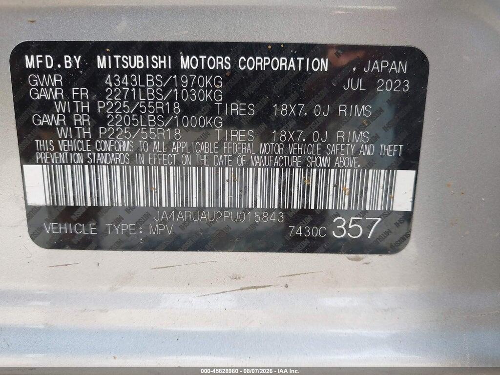 JA4ARUAU2PU015843 2023 MITSUBISHI OUTLANDER SPORT photo no. 9
