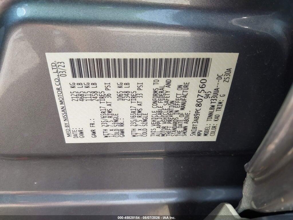 5N1BT3AB9PC807560 2023 NISSAN ROGUE photo no. 9