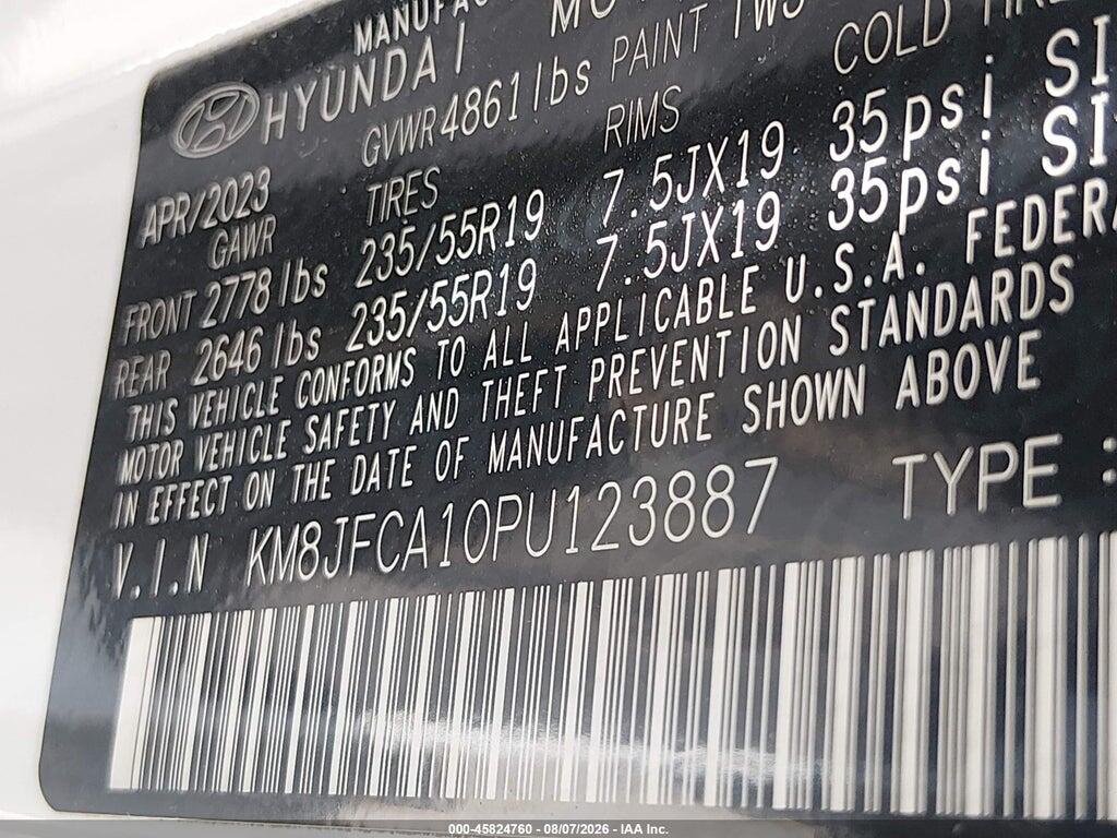 KM8JFCA10PU123887 2023 HYUNDAI TUCSON HYBRID photo no. 9